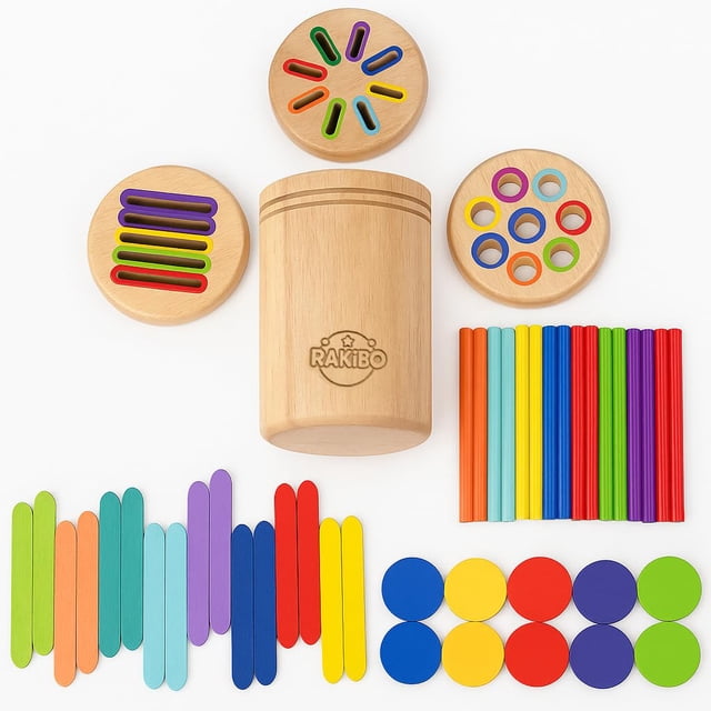 Juguete de clasificación de colores Rakibo Montessori para niños de 1 a 5 años