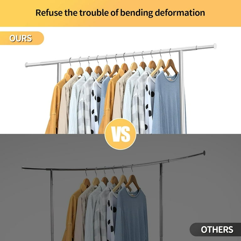 450 lbs Heavy Clothes Duty Rolling Clothing Racks for Hanging Clothes Portable Clothes Rack Metal Clothing Rack with Wheels Collapsible Commercial Garment Rack Walmart