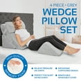 thumbnail image 4 of AllSett Health 4-Piece Orthopedic Bed Wedge Pillows Set (Gray), ASH1096GR, 4 of 8