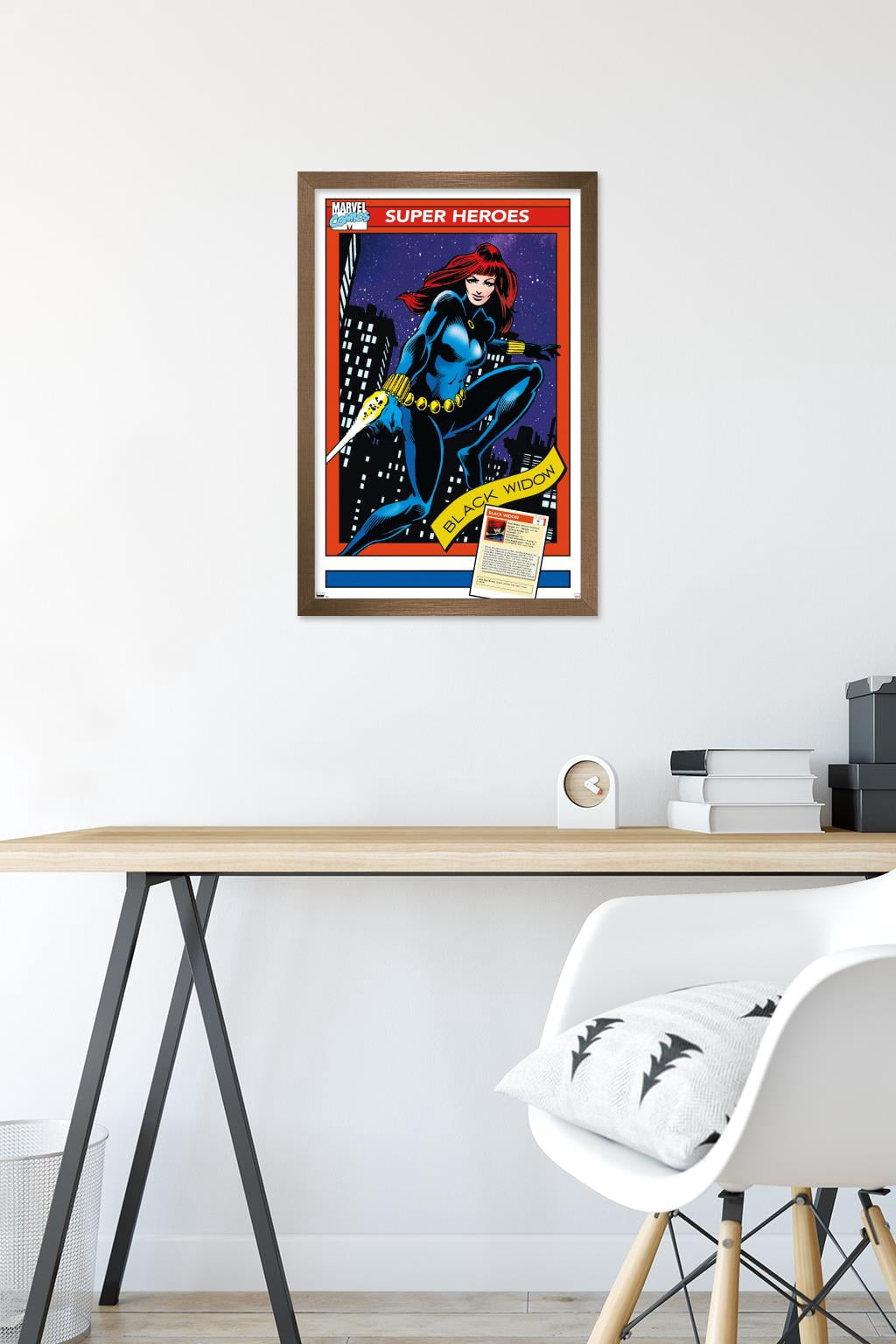 Marvel Trading Cards - Black Widow Wall Poster, 14.725" x 22.375" Framed