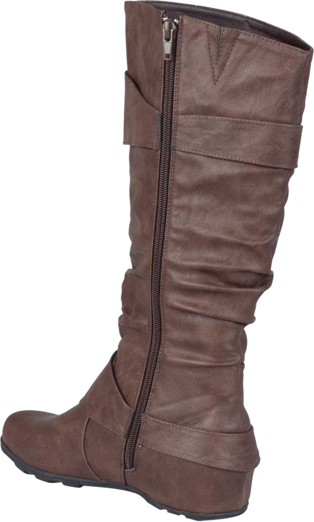 Women's Journee Collection Paris Extra Wide Calf Slouch Boot Brown Faux Leather 8 M