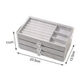 thumbnail image 5 of Transparent Acrylic Jewelry Organizer with 3 Drawers Velvet Jewelry Storage Holder Measure 9x5x4inch Gift for Women, Girls Functional Sturdy, 5 of 5