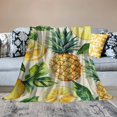 thumbnail image 2 of Orinice Watercolor Pineapple Blanket, Soft  Throw Blanket for Couch, Bed, Travel, Living Room &amp; Home Decor, Lightweight Cozy Warm Fluffy Fuzzy Blankets for Adults Kids Women Girls   40x50in, 2 of 6