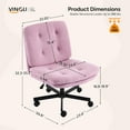 thumbnail image 2 of YEXJ Swivel Armless Criss Cross Chair with Dual-Use Wheels,Adjustable Height Cross-Legged Office Desk Chair, Vanity Chair, Rolling Computer Chair for Home,Teddy Fleece Purple, 2 of 9