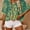 Green, variant on Womens Printed Chiffon Blouses V Neck Batwing Short Sleeve Summer Flowy Tops Shirts, 2XL