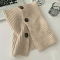 thumbnail image 4 of HAPIMO Winter Womens Scarf Fall Scarves Ribbed Knit Faux Collar Side Buttons Detachable Sweater Turtleneck Solid Color Neck Warmer Scarf Wrap for Women Christamas Gift Clearance, 4 of 4