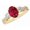 Ruby, variant on 2.5 Carat Oval LAB GROWN Ruby and LAB GROWN Diamond Engagement Ring (2.0ct Center, AAAA Heirloom Quality) RIPS23W7AM 14K Yellow Gold