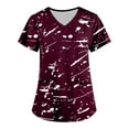 thumbnail image 1 of EGNMCR Blouses Médicales pour Femmes Mode Manches Courtes Col en V Blouse d'Uniforme de Travail avec Poche Cadeaux pour Femmes, 1 of 3