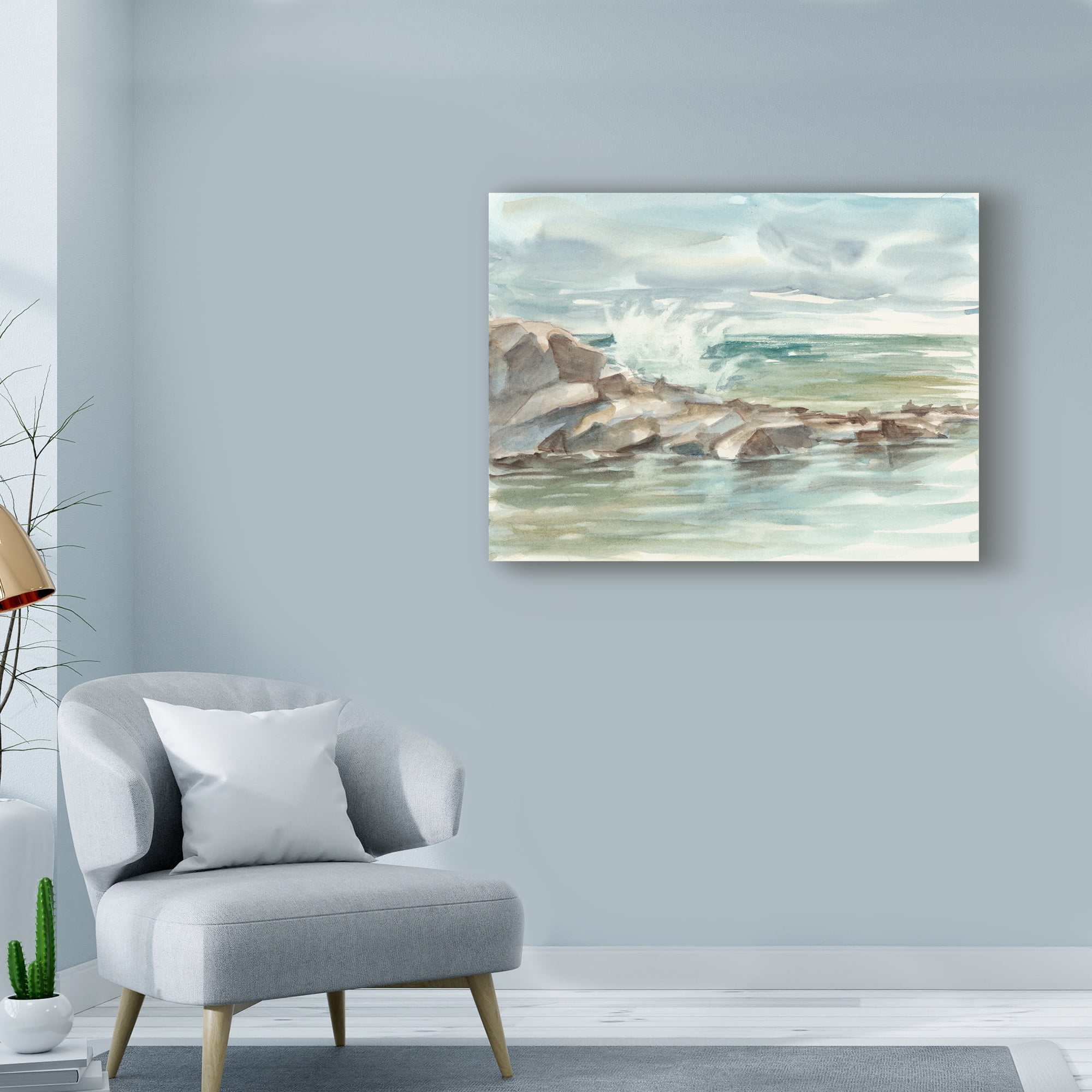 Trademark Fine Art 'UA CH Coastal Watercolor IV' Canvas Art by Ethan Harper