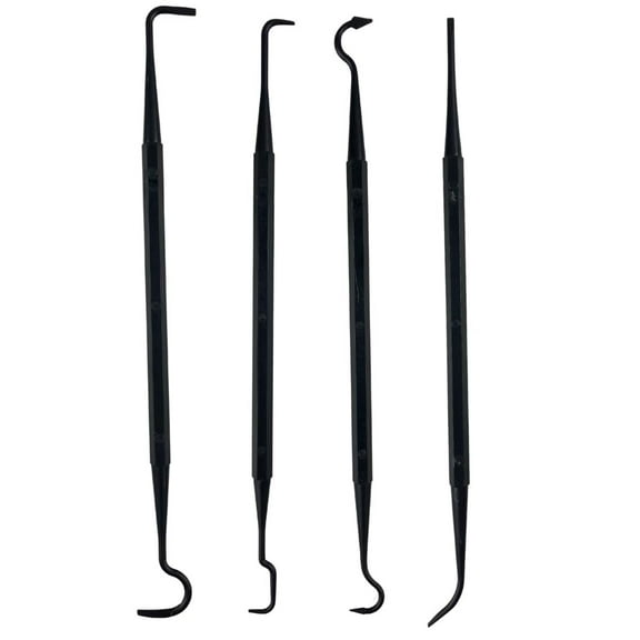 JEWEL TOOL 4 PC Plastic Hook Set  8.25" Picks for Cleaning & Detailing  Automotive, Home & Hobby Use