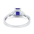 thumbnail image 3 of Emerald Cut Engagement Ring Blue Sapphire CZ Solid 925 Sterling Silver Size 9, 3 of 6