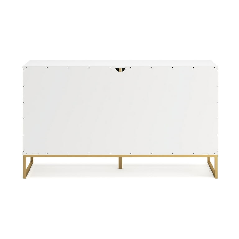 Signature Design by Ashley Socalle 6 Drawer Dresser, White with Goldtone  Hardware, Modern Chic Style - Walmart.com