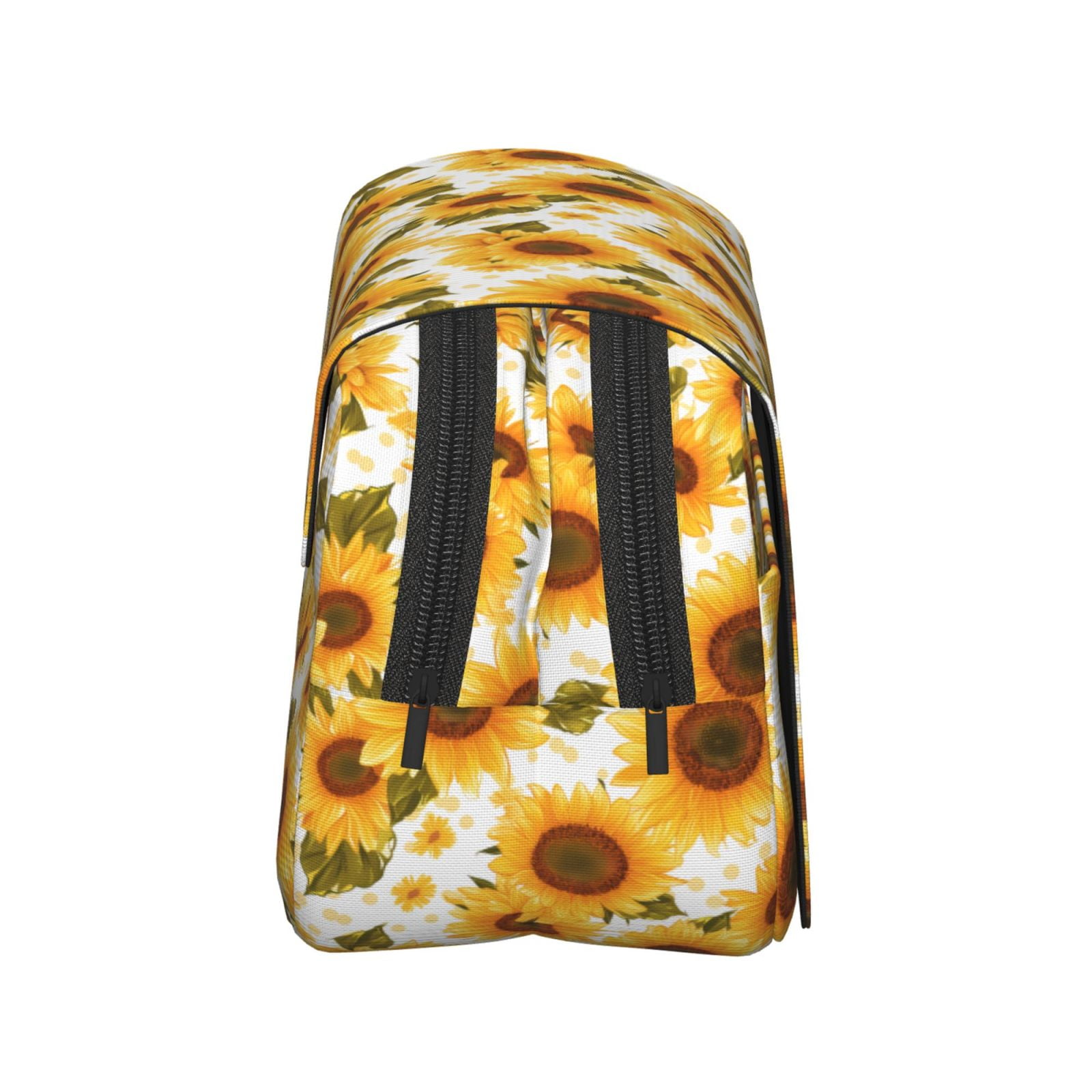Rateoe Modern Elegant Sunflower Pattern Double Clamshell Pen Case, Storage Organizer with Two Zipper Compartments– Holds Up to 50 Pencils & Pens