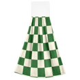 thumbnail image 7 of Dailycode Kitchen Wash Cloths with Hanging Loops Absorbent Absorbent Quick Drying Hand Towels, 2 Pack, Green and White Checkerboard, 7 of 7