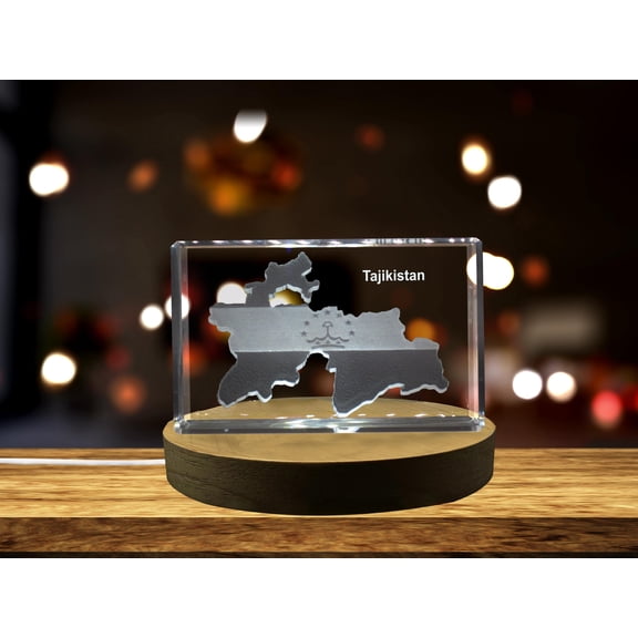 Tajikistan 3D Engraved Crystal 3D Engraved Crystal Keepsake/Gift/Decor/Collectible/Souvenir