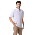 thumbnail image 3 of Zfeel Men’s Cotton Polo Shirt, Comfortable, Short Sleeve Casual Polo Tee, White, 1-Pack, 2XL, 3 of 6