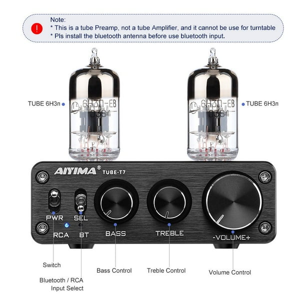 AIYIMA Tube T7 Audio 6N3 Tube Preamp Bluetooth 5.0 Warm Vacuum