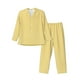 thumbnail image 1 of Fotbe Yellow Gingham Pijama de Hombre con Estampado de Manga Larga, Conjunto de 2 Piezas, Ropa de Dormir Suave y Cómoda con Bolsillos-Large, 1 of 7