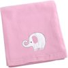 Little Bedding by Nojo Elephant Time Fleece Blanket, Pink
