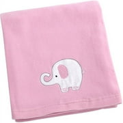 Little Bedding by Nojo Elephant Time Fleece Blanket, Pink