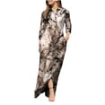 thumbnail image 2 of Lilgiuy Women's Casual Turn-down Collar Long Sleeve With Pocket Printed Long Dresses Maxi Dress Beach Sundress, 2 of 4