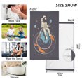 thumbnail image 6 of Yayeee 100% Cotton Hand Towels for Bathroom 16" x 28" Soft Absorbent Kitchen Towel, Black Astronaut Record, 6 of 7