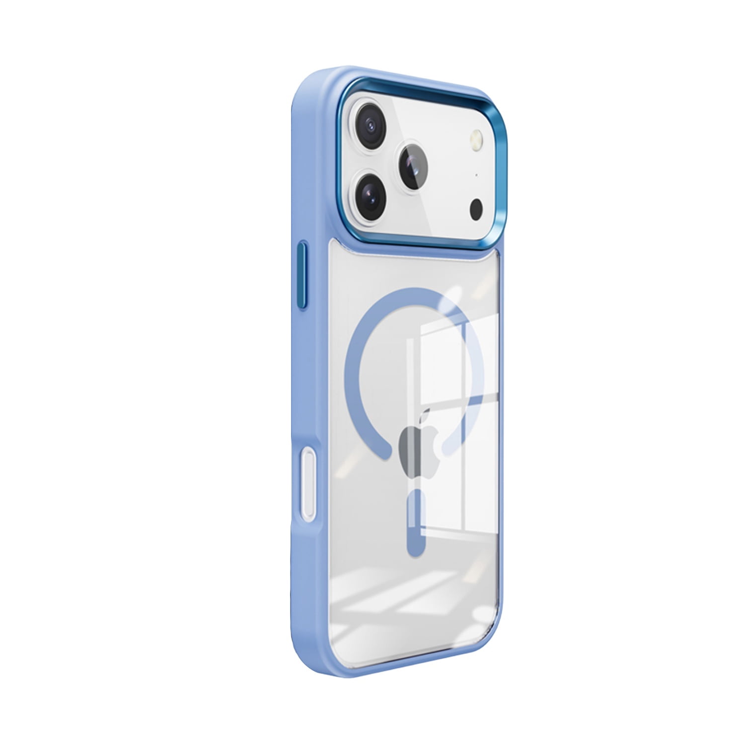 iPhone 17 Pro Max Metal Case with Wireless Charging Support - Blue