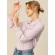 thumbnail image 4 of INSPIRE CHIC Blusa Camisa Tops Con Botones Manga Larga Pu?o Elástico Detalle De Volantes Para Mujeres Rosa M, 4 of 6