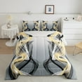thumbnail image 3 of Feelyou Grey Yellow Striped Bedding Comforter Set, Boho Abstract Stripes Twin Comforter Sets, Contemporary Lines Reversible Bedding Set, Lightweight Room Decor, 2pcs, 3 of 9