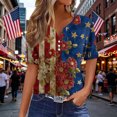 thumbnail image 3 of Patriotic Shirts for Women Red White Blue Graphic V Neck Tshirt Casual Comfortable Summer Top 4th of July Clothes, 3 of 6