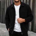 thumbnail image 5 of Rvwovn Men's Ribbed Trucker Jacket Full Zip Lapel Collar Corduroy Fall Outerwear for Daily Wear, 5 of 6