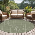 thumbnail image 5 of Lines Round Living Room Rugs 5 ft, Abstarct Geometric White Lines Green Washable Area Rug with Non-Slip Sturdy Edge Binding Round Carpet for Entryway Kitchen Bedroom Bathroom, 5 of 9