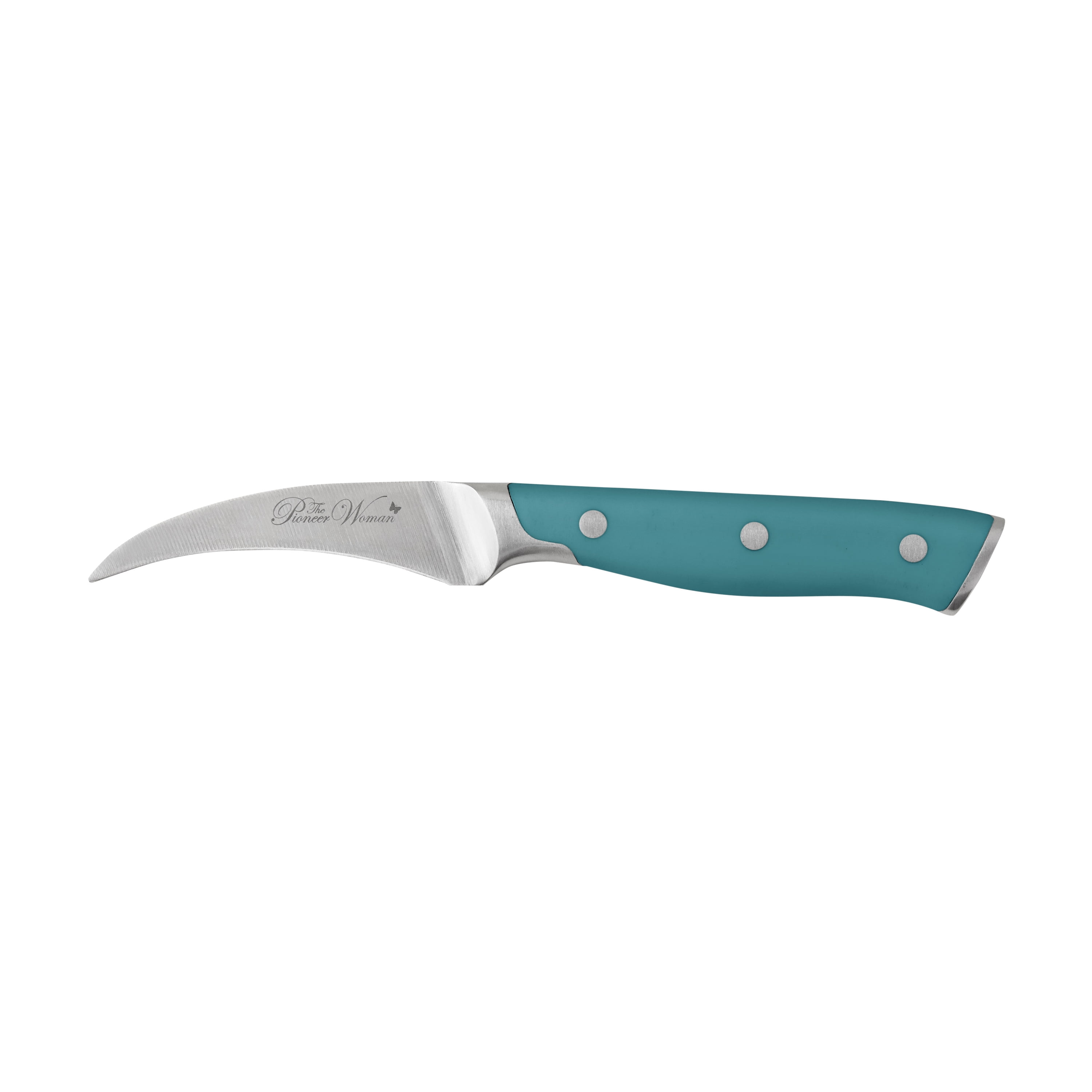 NEW Pioneer Woman Teal BLUE KNIFE SET Cutlery W/ Acacia WOOD BLOCK 14 Pc