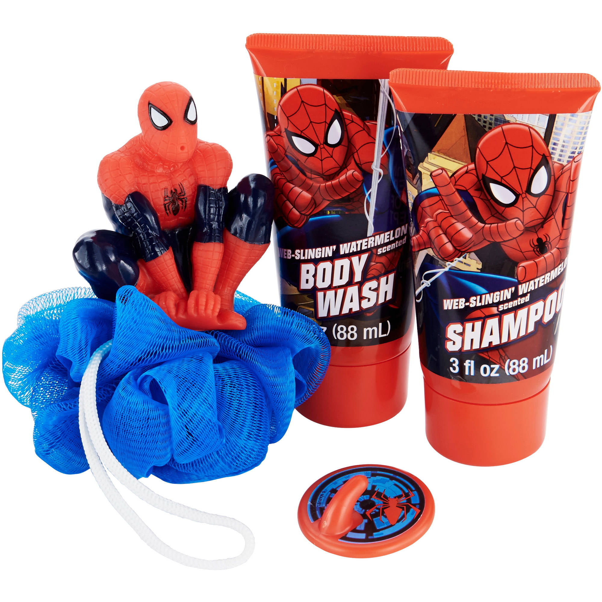 Marvel Spiderman Soap & Scrub NEW Bath Set Shampoo Body Wash Bath