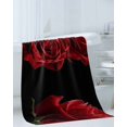 thumbnail image 3 of Red Rose Towel Set of 3, Soft Microfiber Bath Towels, Hand Towel, Washcloths, Vintage Abstract Garden Flower Floral Black Quick-Dry Absorbent Towels for Bathroom Kitchen Hotel Beach Gym Spa, 3 of 7