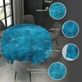 thumbnail image 5 of Ocean Waves Teal Turquoise Blue Waterproof Picnic Patio Party Round Table Cloth Cover Decorations Fabric 60 Inch Circular Tablecloth for 20-47 Inch Home Dining Room Kitchen Decor, 5 of 6