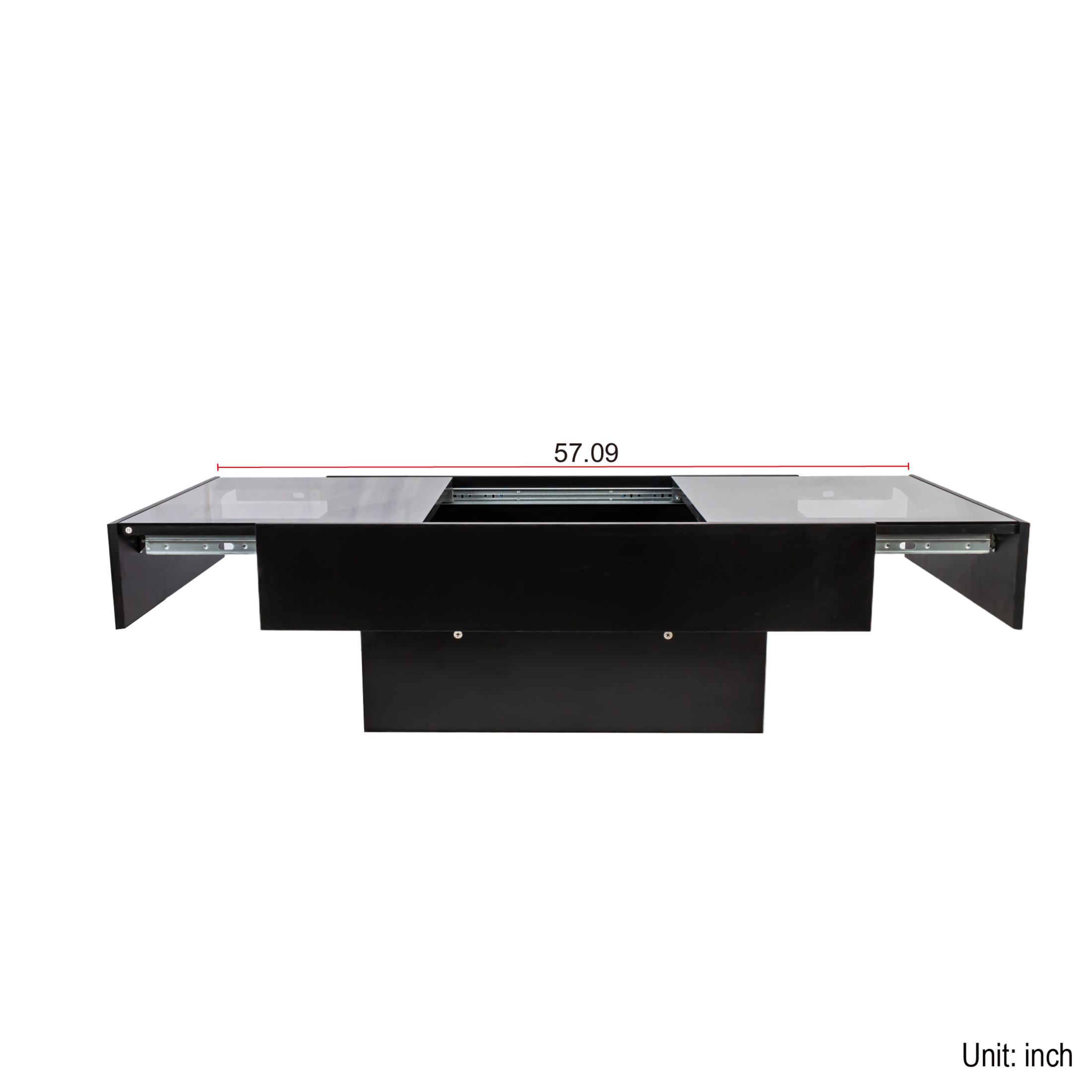 Noble House Coffee Table with Sliding Top, Hidden Storage Compartment, Extendable Center Table for Living Room, Black