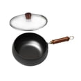 thumbnail image 4 of jifeng Wok Pan Gas Cookware Induction Cooker Frying Pan for Restaurant Kitchen Home 30cm glass lid, 4 of 9
