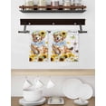 thumbnail image 3 of Sunflowers Dog Kitchen Dish Towels for Drying Dishes Set of 3, Spring Watercolor Floral Stars Colorful Plaid Waffle Weave Microfiber Hand Tea Bathroom Towels Quick Dry & Absorbent Towel 15.7x23.6, 3 of 7
