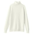 thumbnail image 4 of Enhedi Sweaters for Women, Pullover Women Mock Neck Tops Turtleneck Sweater Women's Thickened Korean Solid Color Loose Knitted Long Sleeved Bottoming Shirt Winter Clothes White, 4 of 4