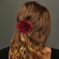 thumbnail image 2 of Unique Bargains 2 Pcs Hair Clip Grace Artificial Flower Peony Duckbill Clip Wine Red, 2 of 5