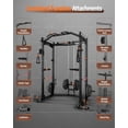 thumbnail image 4 of Bingirl Power Cage 2000LBS Multi-Function Power Rack with LAT Pulldown, Seated Row, Cable Pulley System, J-Hooks, Dip Handles, Landmine, Squat Rack, Cable Crossover, Smith Attachment for Home Gym, 4 of 6
