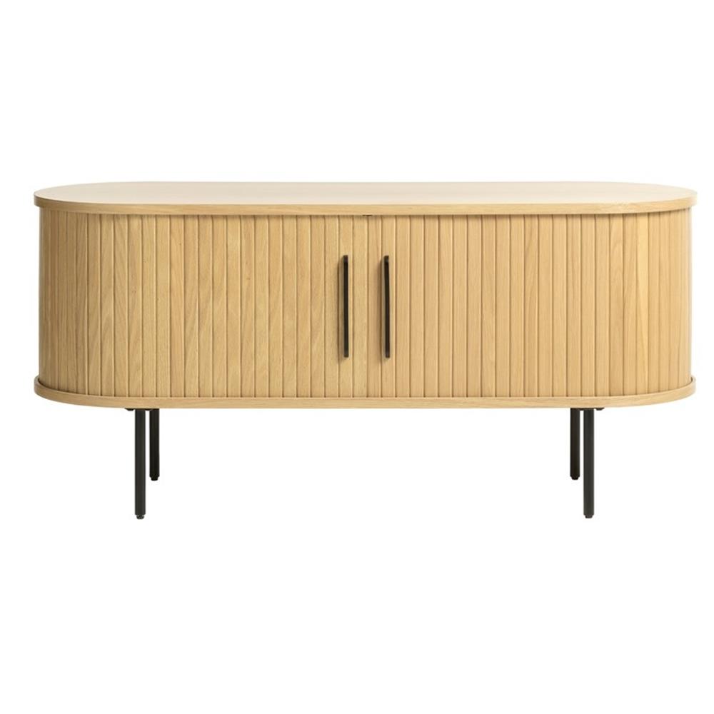 Unique Furniture Modern Sliding Door TV Lowboard in Natural Oak