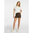 thumbnail image 2 of No Boundaries Faux Sueded Jersey Shorty Shorts, 3'' Inseam, Women's XXS-XXL, 2 of 5