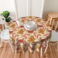 thumbnail image 3 of Christmas Round Tablecloth 70 Inch Gingerbread Man Candy Cane Snowflake Table Cloth Xmas Winter Holiday Table Covers Polyester Indoor Outdoor Tablecloths for Kitchen Dining Party, 3 of 7