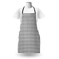 thumbnail image 3 of Monochrome Apron, Abstract Vintage Repetitive Geometric Vertical Lines Illustration, Unisex Kitchen Bib with Adjustable Neck for Cooking Gardening, Adult Size, Charcoal Grey and White, by Ambesonne, 3 of 4