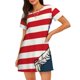 thumbnail image 1 of Balery American Astronaut Runs Forward Camisón de manga corta con cuello redondo para mujer, cómodo y elegante., 1 of 6