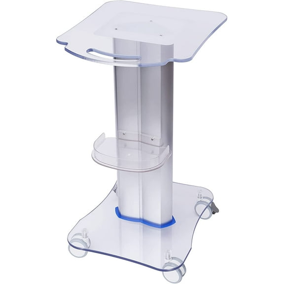 Miumaeov Beauty Salon Trolley Cart Pedestal Rolling Cart Acrylic Salon Spa Stand Roller Trolley with Wheel Beauty Instrument Tray Rolling Cart