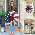thumbnail image 5 of Garland Patriotic Independence Day Wreath Memorial Day Wreaths For Front Door Festival Celebration Farmhouse Wreaths All Season Welcome Sign Door Hangers,Red-1PCS, 5 of 9