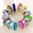 thumbnail image 2 of VG 6YM-Anillo de arcoíris de alta calidad para mujer, anillo de compromiso cúbico, anillo de colores Eternity, accesorios de joyería para mujer, venta al por mayor, 2021, 2 of 4